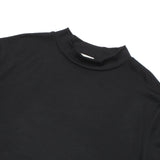 通年用 ウォッシャブルウール ロングスリーブモックネック ブラック