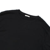 通年用 ウォッシャブルウール クルーネックロングTシャツ ブラック