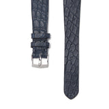 クロコダイルヴィンテージウォッチストラップ ブルーグレー