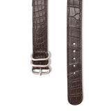 NATOベルトクロコダイル ブラウン(シルバー)