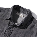 メイドインジャパン・コットンリネン ブラックウエスタンシャツ