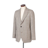 ウールストレッチ ベージュグレンチェックジャケット