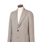 ウールストレッチ ベージュグレンチェックジャケット