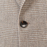 ウールストレッチ ベージュグレンチェックジャケット