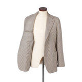 ウールストレッチ ベージュグレンチェックジャケット