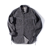 メイドインジャパン・コットンリネン ブラックウエスタンシャツ