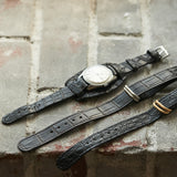 ウォッチプロテクター付き クロコダイル ヴィンテージストラップ