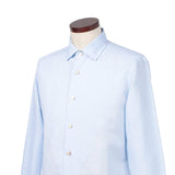 コットンリネン レギュラーカラーボイルシャツ サックスブルー