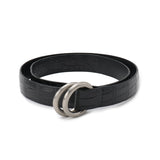ダブルリングベルトクロコダイル ブラック