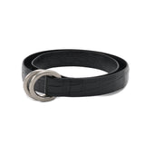 ダブルリングベルトクロコダイル ブラック