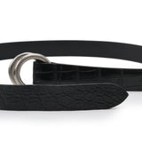 ダブルリングベルトクロコダイル ブラック