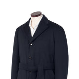 ウールカシミヤネイビー シングルチェスターコート