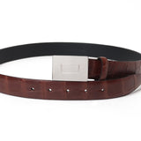 クロコダイル エンジンターンドバックルベルト テラコッタ