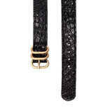 NATOベルトクロコダイルブラック(ゴールド)