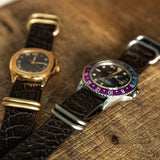 NATOベルトクロコダイル ブラウン(シルバー)