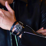 NATOベルトクロコダイルブラック(シルバー)