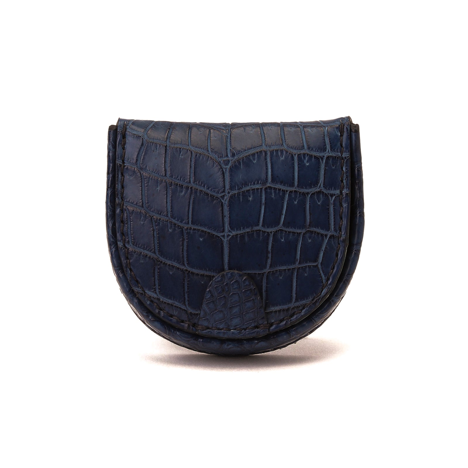 【新品】マットクロコダイル　馬蹄型ケース ネイビー THE SOLE馬蹄（ばてい）クロコダイルコインケース ネイビー