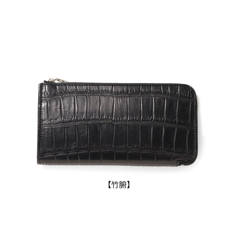 【11/27（木）19:00 販売開始予定】クロコダイル L字ロングジップウォレット ブラック