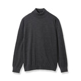 30ゲージ アラシャンカシミヤ モックネックニット チャコールグレー