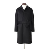 ウールカシミヤ シングルバルカラーコート ブラック