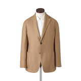 カシミヤシルク  バスケット織ジャケット キャメル
