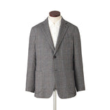 【12/9（火）13:00 販売開始予定】ヴィンテージグアナコカシミヤ ウィンドウペーンチェックジャケット ライトグレー