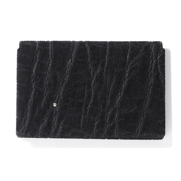 T.MBH黒 レザー 名刺入れ 二つ折り T・MBH 葉合せ名刺カードケース 象革【MASTERPLAN（マスタープラン）】