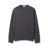 30ゲージ アラシャンカシミヤ クルーネックニット チャコールグレー