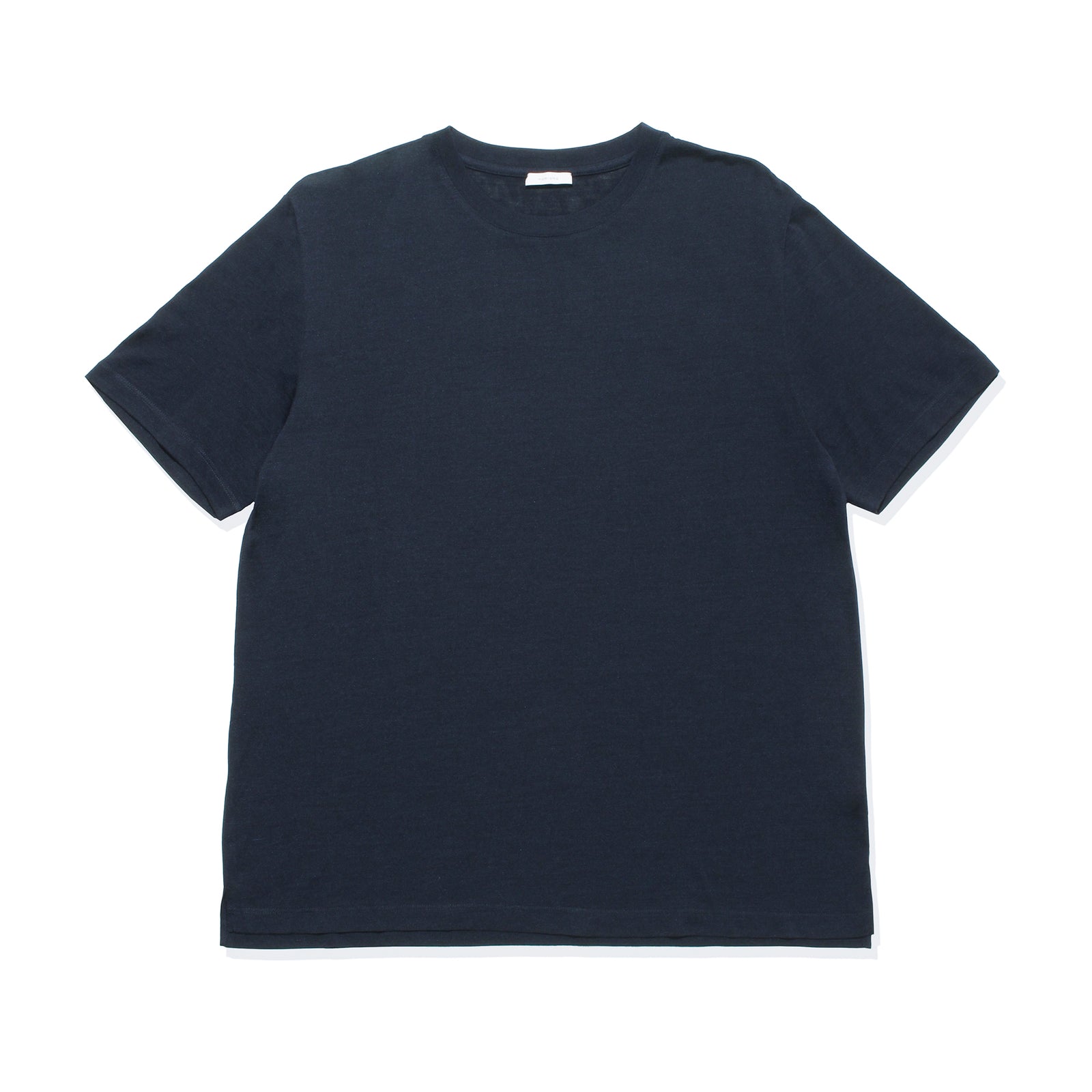 未使用 5万 カシミヤ天竺 DIAPLEX ネイビー 4 M 紺 プルオーバー nomiamo（ノミアモ）ウォッシャブルシルク クルーネックTシャツ