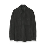 【10/9（木）19:00販売開始予定】ライトウエイトスエード ミリタリーシャツジャケット ブラック