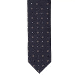 【3/13（金）19:00予約販売開始予定】【3月下旬頃発送予定】「SHIPS 完全監修」シルク小紋柄ネクタイ ネイビー×ベージュ×ホワイト