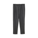 ARECHI ウールカシミヤナイロンストレッチ 1プリーツテーパードパンツ チャコールグレー