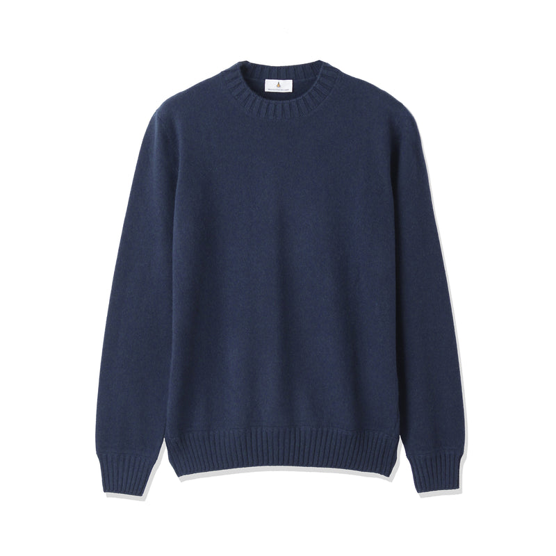 カシミヤフェルテッド クルーネックニット ネイビー
