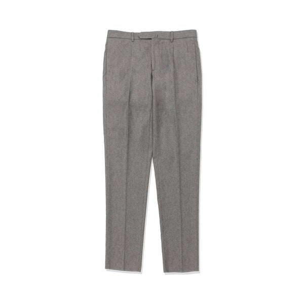 ARECHI カシミヤストレッチ 1プリーツテーパードパンツ グレー