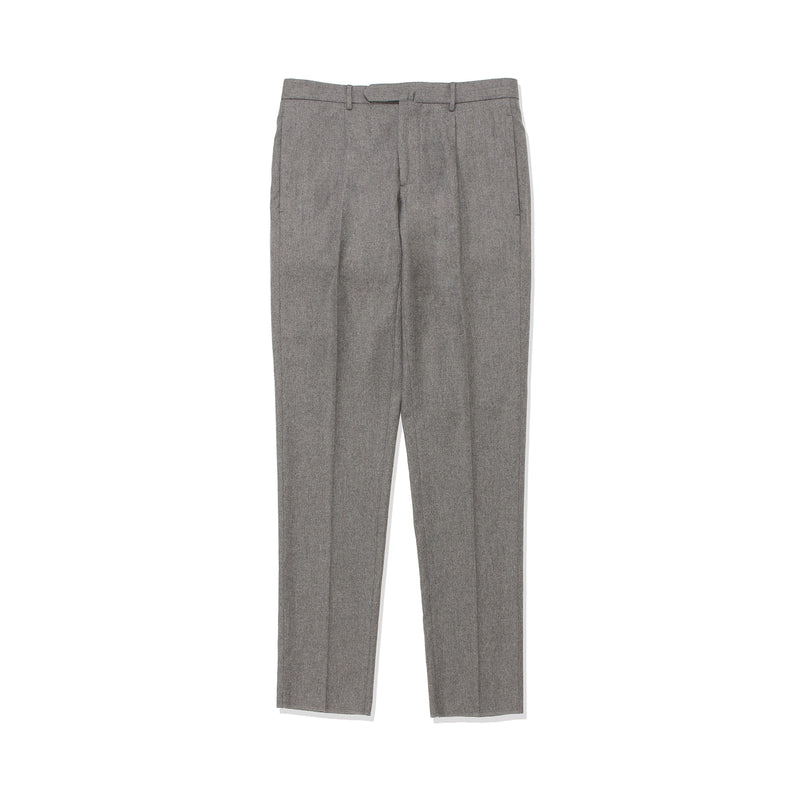 ARECHI カシミヤストレッチ 1プリーツテーパードパンツ グレー