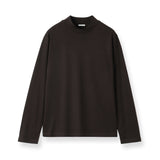 通年用 ウォッシャブルウール ロングスリーブモックネック ダークブラウン