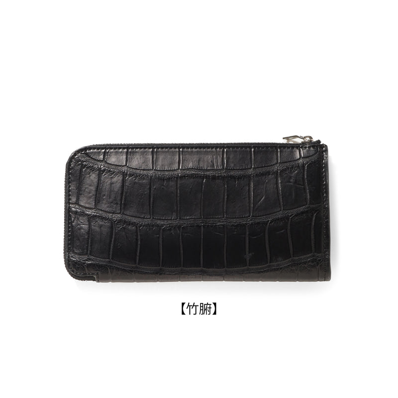 【11/27（木）19:00 販売開始予定】クロコダイル L字ロングジップウォレット ブラック
