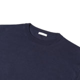 【4/28（火）19:00販売開始予定】14ゲージウォッシャブルシルク クルーネックニットTシャツ ネイビー