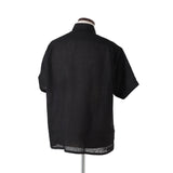 【5/12（火）19:00販売開始予定】フレンチリネン オープンカラー ショートスリーブシャツ ブラック