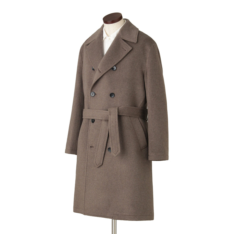 カシミヤダブルチェスターコート グレージュ