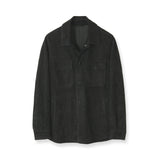 【10/9（木）19:00販売開始予定】ライトウエイトスエード ミリタリーシャツジャケット ブラック