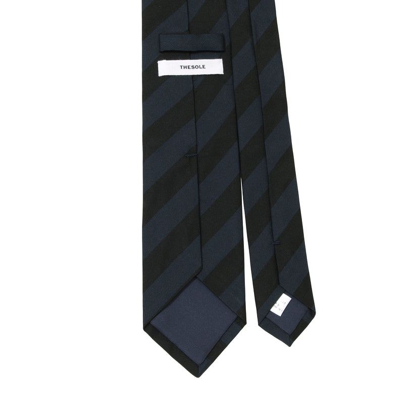 THE SOLE（ザソール）ネイビー×ブラック レジメンタルネクタイ