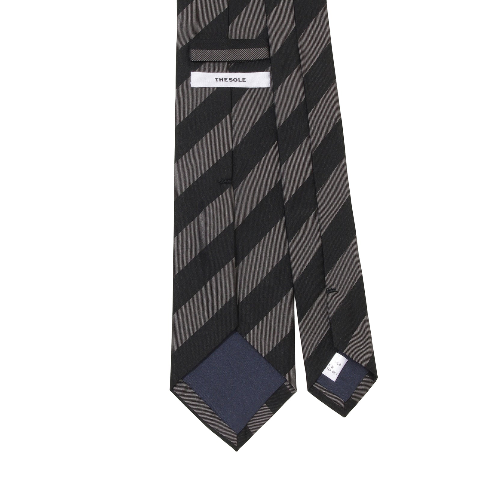 タカアキ 新品！TIE YOUR TIE レジメンタル柄ネクタイ THE SOLE（ザソール）ブラック×グレー レジメンタルネクタイ