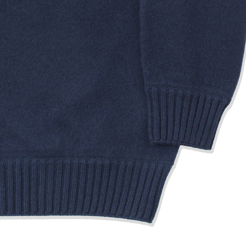 カシミヤフェルテッド クルーネックニット ネイビー