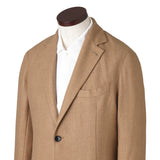 カシミヤシルク  バスケット織ジャケット キャメル