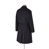 ウールカシミヤ シングルバルカラーコート ネイビー