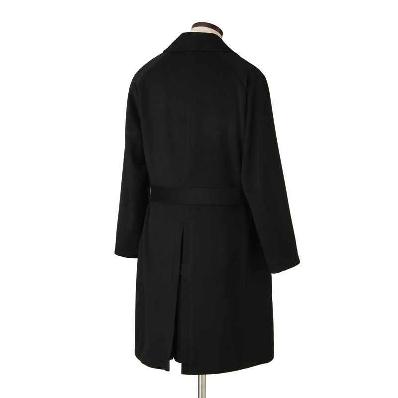 カシミヤダブルチェスターコート ブラック