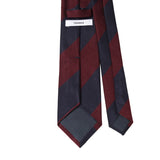 【3/13（金）19:00予約販売開始予定】【3月下旬頃発送予定】「SHIPS 完全監修」シルクコットン ブロックストライプレップタイ  ボルドー×ネイビー　