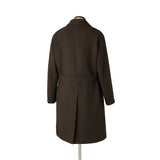 Loro Piana ウールカシミヤ シングルバルカラーコート ブラウン