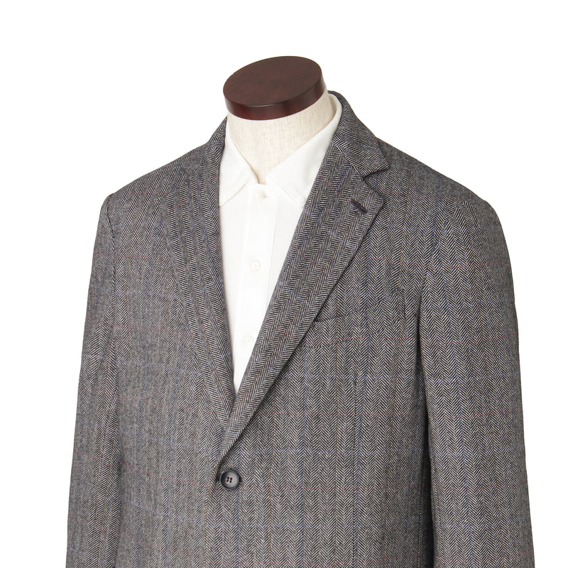 【12/9（火）13:00 販売開始予定】ヴィンテージグアナコカシミヤ ウィンドウペーンチェックジャケット ライトグレー